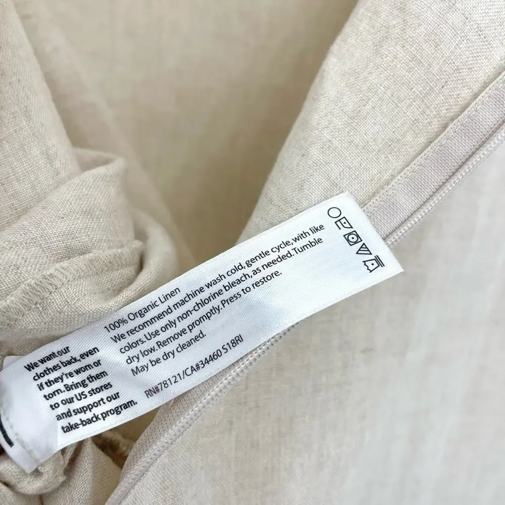 Eileen Fisher Organic Linen Relaxed Romper/Jumpsuit Women’s s Size Large - Picture 13 of 13